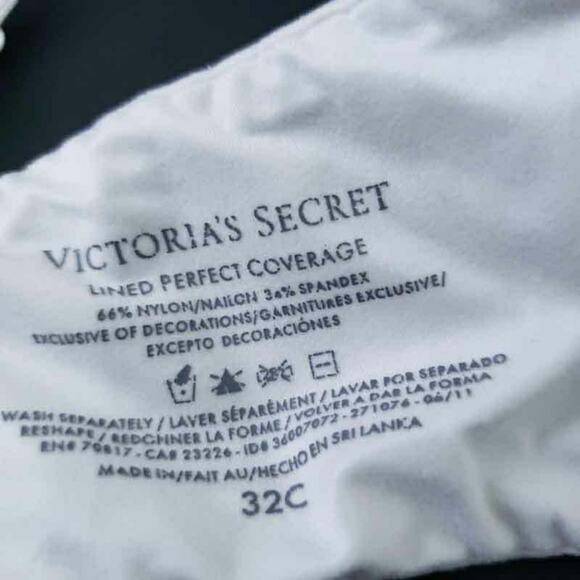 Victoria's Secret Lined Perfect Coverage Bra 32C Underwire Excellent Condition - Picture 5 of 5